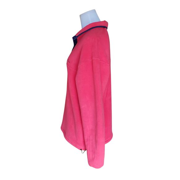 Vintage L. L. Bean Coral Pink 1/4 Snap Pullover Fleece Jacket Pockets Sz Medium - Picture 6 of 12